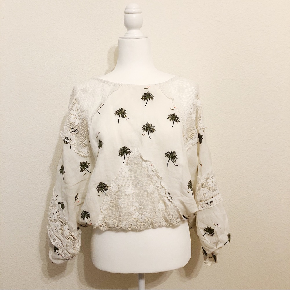Free People Embroidered Top